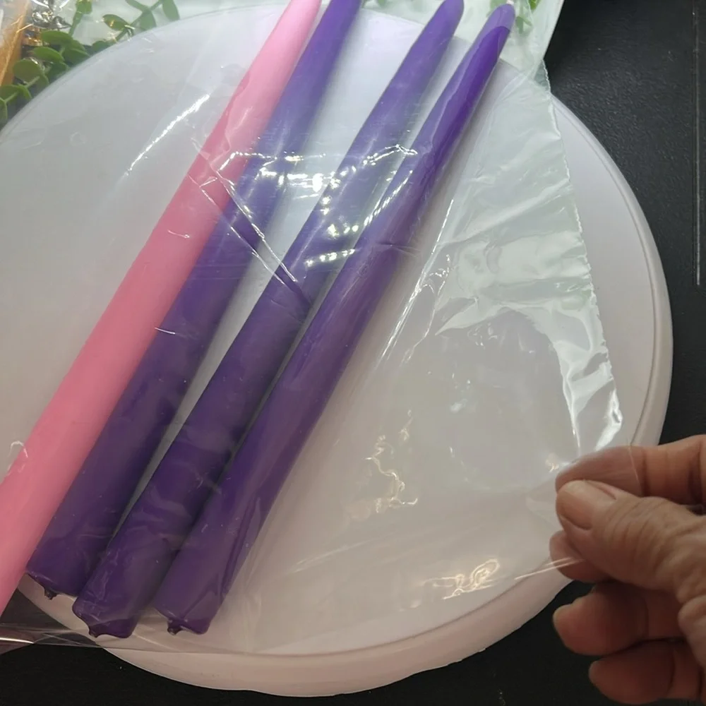 Purple and Pink Taper Candles bundle